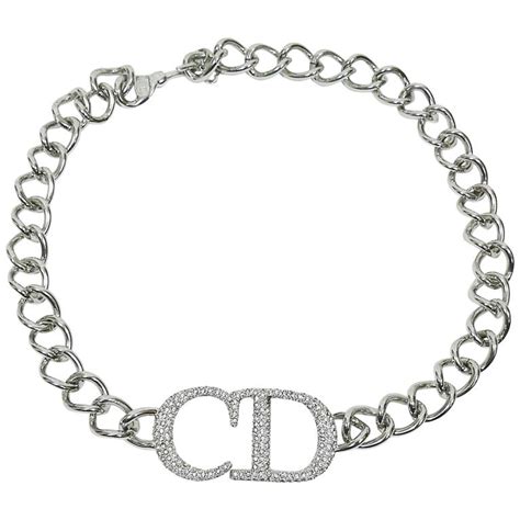 older silver oval necklace that says dior|christian dior choker necklaces.